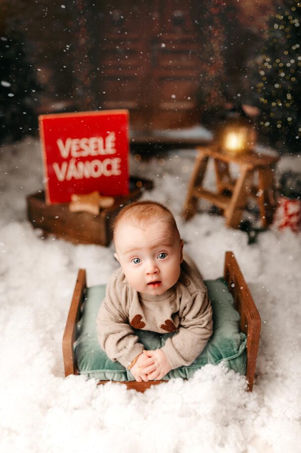 vánoční focení miminek