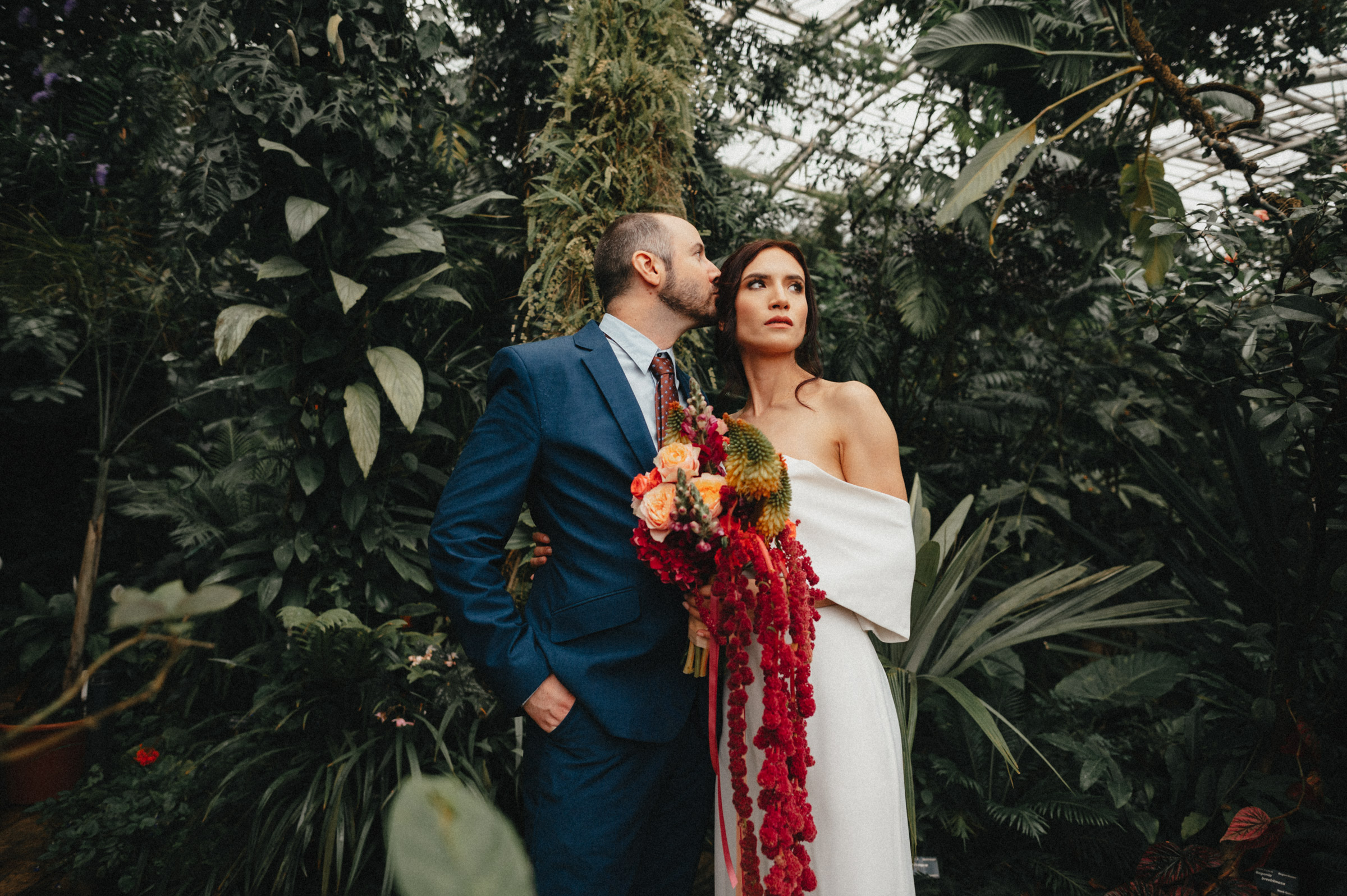 greenhouse wedding session