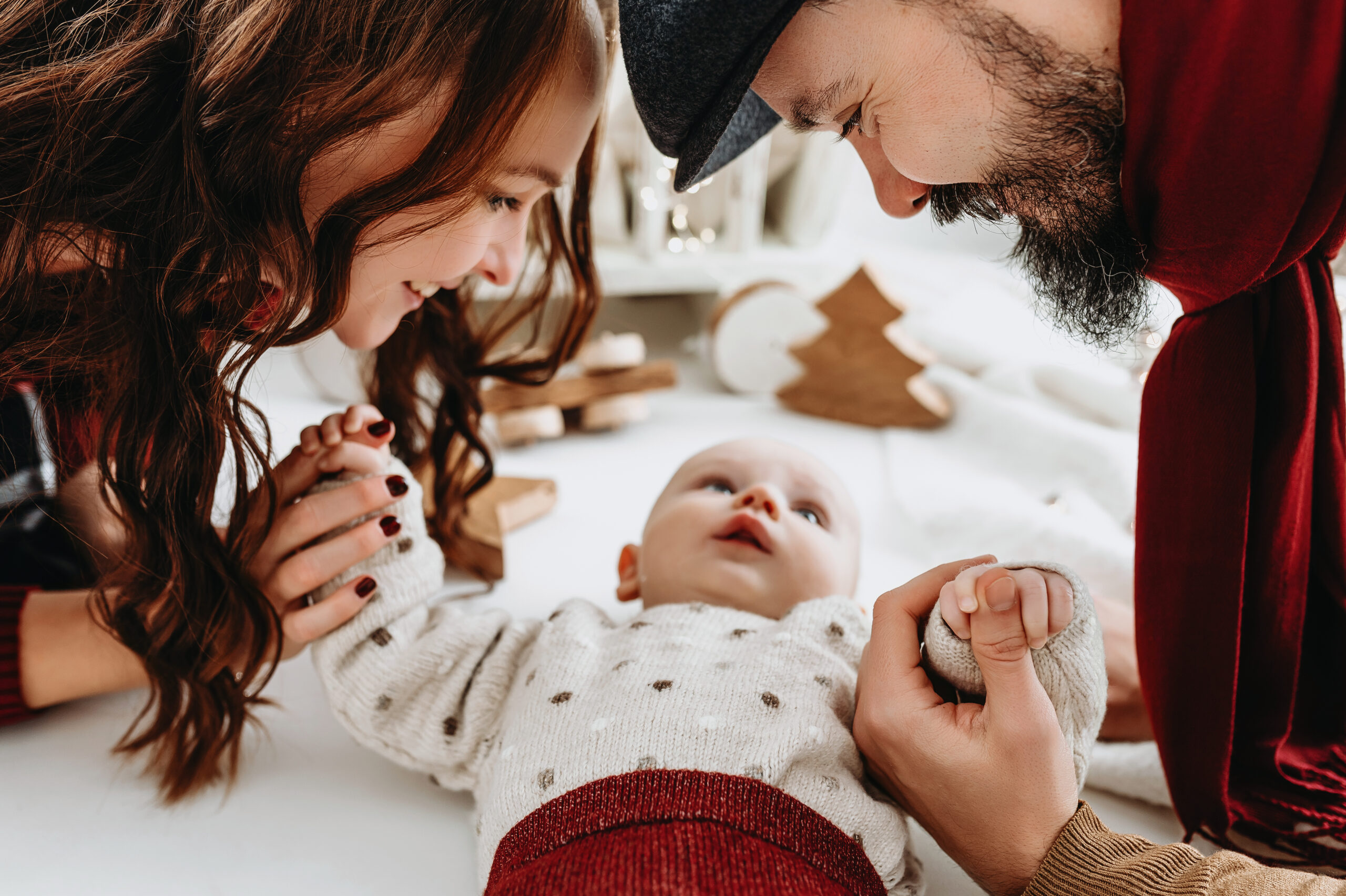focení miminka s rodiči v ateliéru, Praha